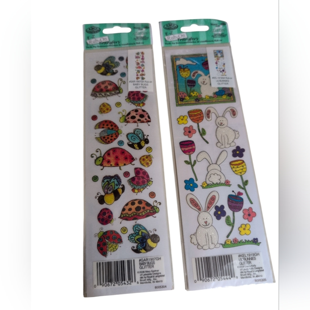 Vintage Royal & Langnickel Rub On Glitter Tranfers Sticker Embellishments 2008